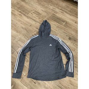 Adidas Climalite Transition Lightweight Pullover Hoodie Sweatshirt Gray Grey S